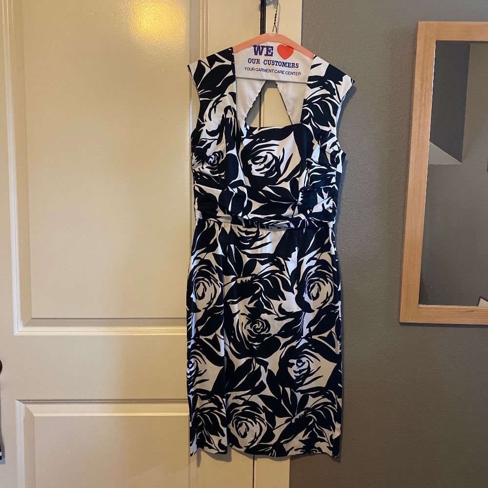 White House Black Market Black and white floral dress